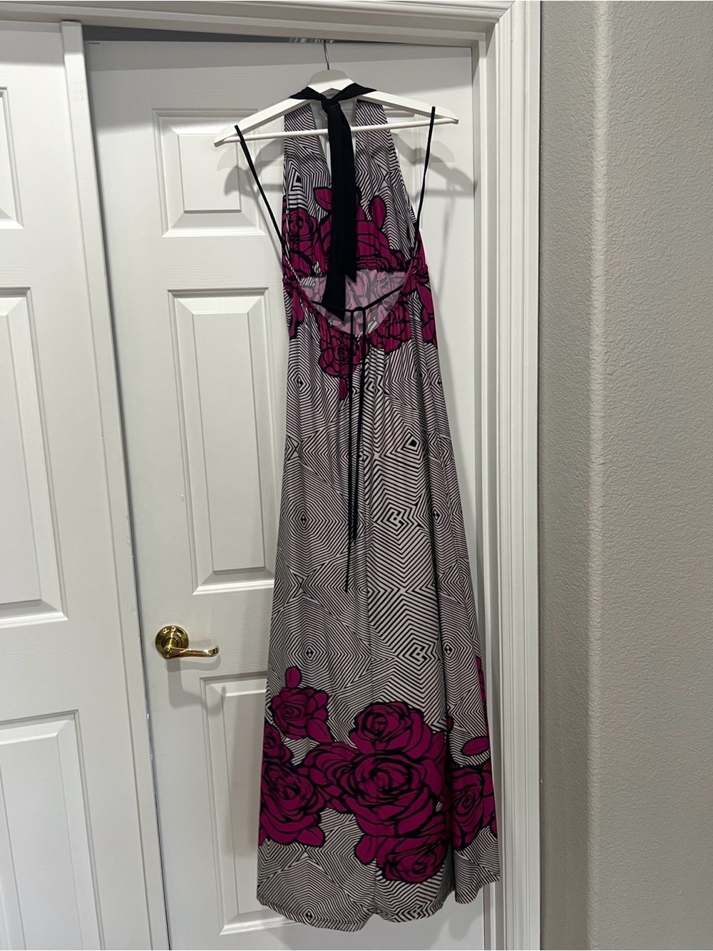 cameo VTG Y2K 90’s Flowy Beachy Boho Fairy  Halter Maxi Deep-V Dress M - Picture 3 of 10